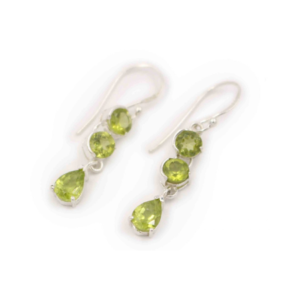 Peridot “Triple” Sterling Silver Earrings