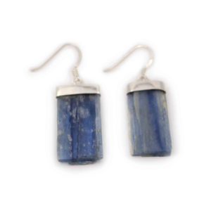 Rough Blue Kyanite Sterling Silver Earrings