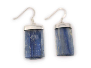 Blue Kyanite "Rough" Earrings in Sterling Silver- Crystal Dreams