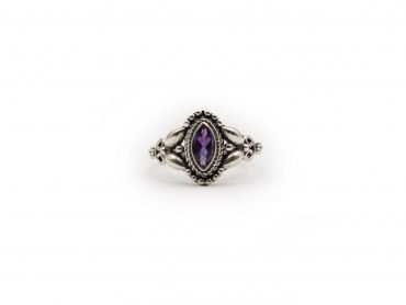 Amethyst Ovate Sterling Silver Ring