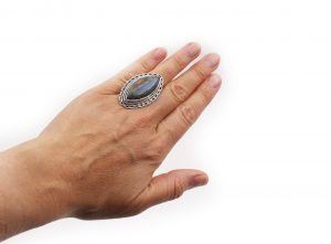 Labradorite “Shield” Sterling Silver Ring