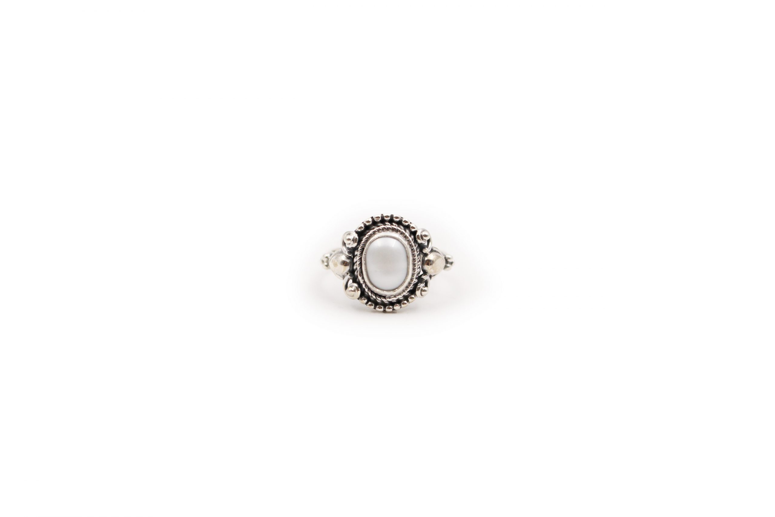 Natural Pearl Cabochon Sterling Silver Ring - Crystal Dreams
