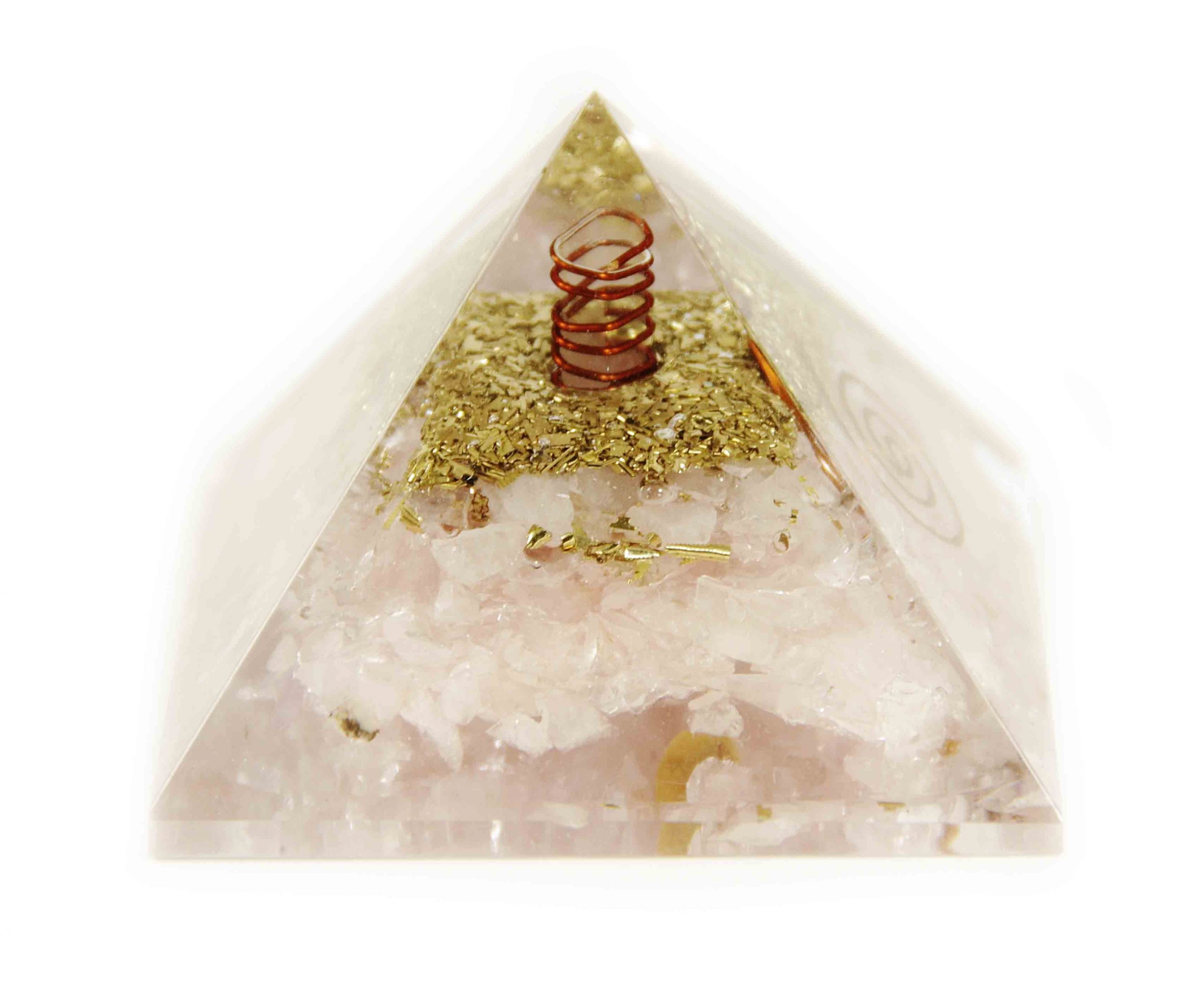 Pink Rose Quartz orgone pyramide - Orgonite (M) 30-40mm - Crystal Dreams
