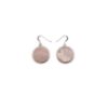 Rose Quartz Circle Cabochon Sterling Silver Earrings - Crystal Dreams