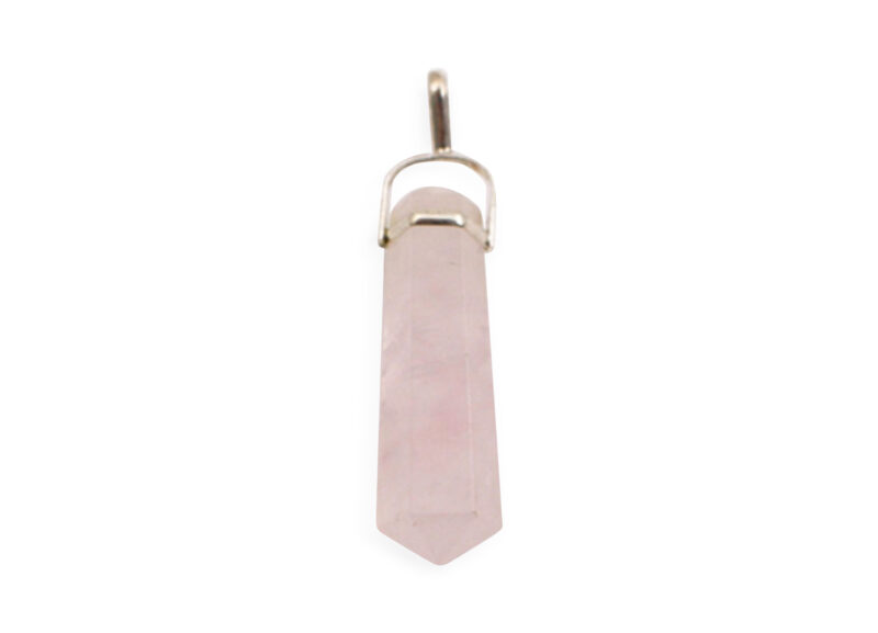 Pink Quartz "Twin/double point" silver pendant -Crystal Dreams