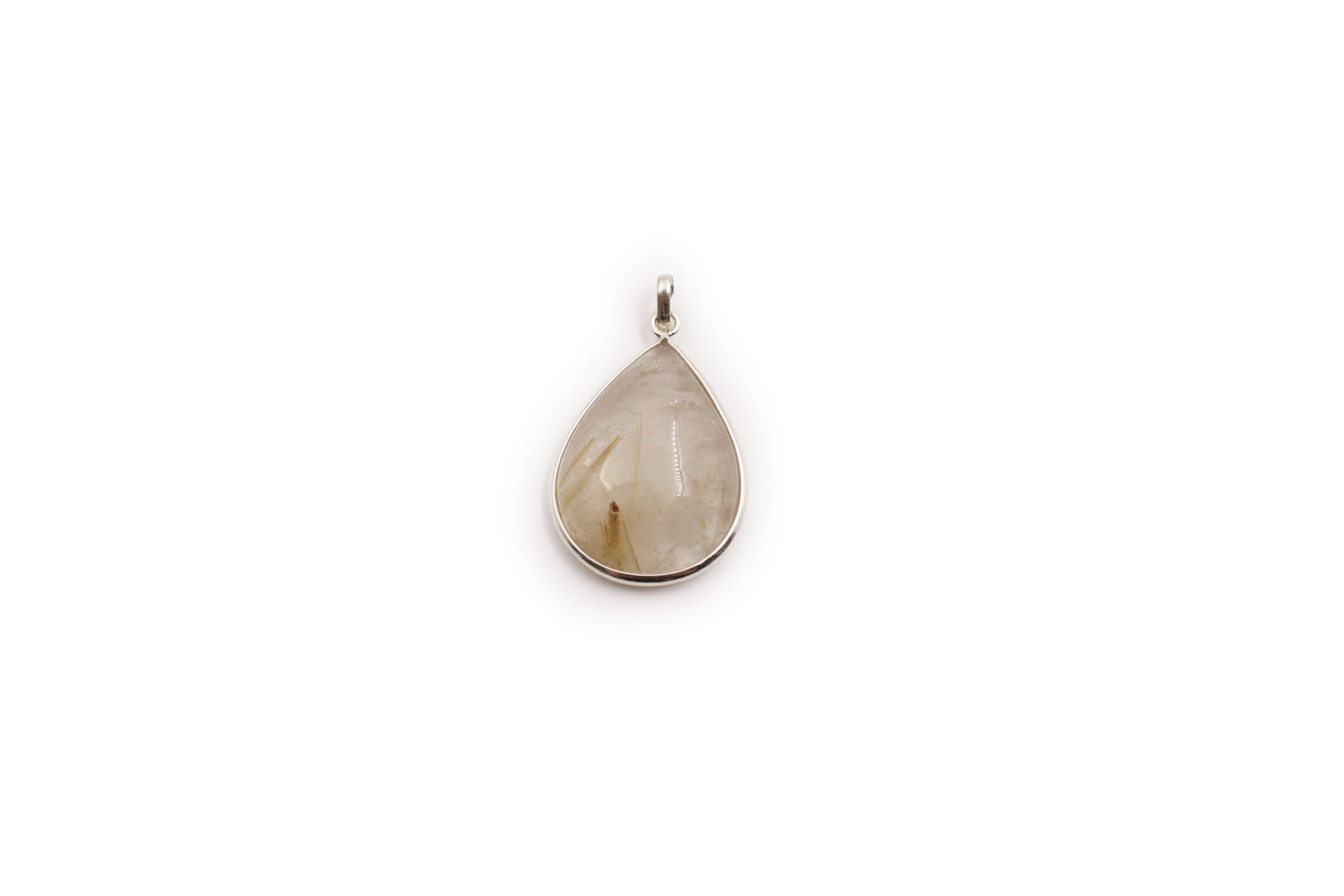 Natural Rutilated Quartz Pendant/Necklace set in sterling silver Mix Sizes 
