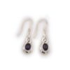 Small Flat Amethyst Sterling Silver Earrings - Crystal Dreams