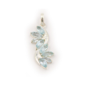 Pendentif ”leafs” de topaze bleue en argent sterling