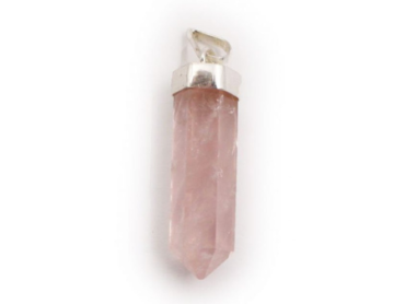 Rose Pink Quartz Polished Point Pendant Sterling Silver-Crystal Dreams