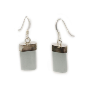 Aquamarine “Flat” Sterling Silver Earrings
