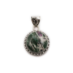 Ruby Zoisite “Cabochon” Sterling Silver Pendant