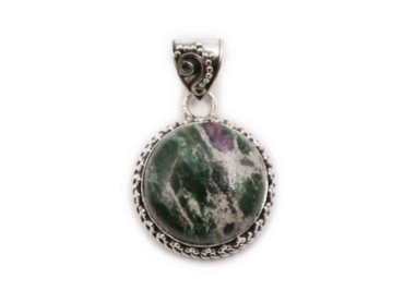 Ruby Zoisite "Cabochon" Pendant Sterling Silver - Crystal Dreams