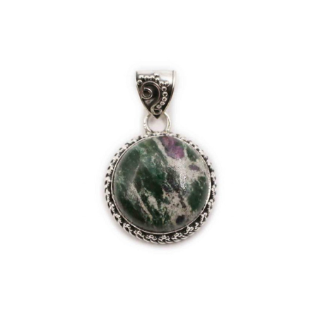 Ruby Zoisite "Cabochon" Pendant Sterling Silver - Crystal Dreams