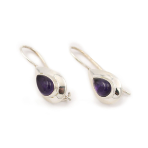 Amethyst “Flat” Sterling Silver Earrings