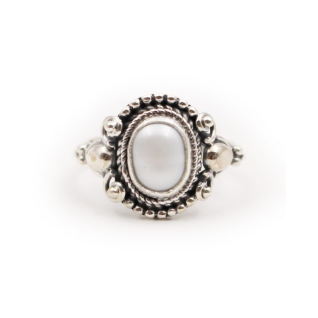 Natural Pearl Cabochon Sterling Silver Ring - Crystal Dreams