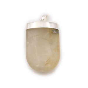 Pendentif de quartz rutile “U tongue” en argent sterling