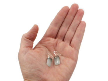 Aquamarine Sterling Silver "Flat" Earrings - Crystal Dreams