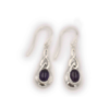 Small Flat Amethyst Sterling Silver Earrings - Crystal Dreams