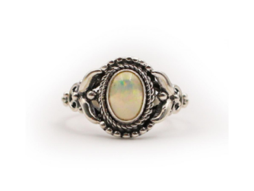 Opal Rondelle Ring Sterling Silver - Crystal Dreams