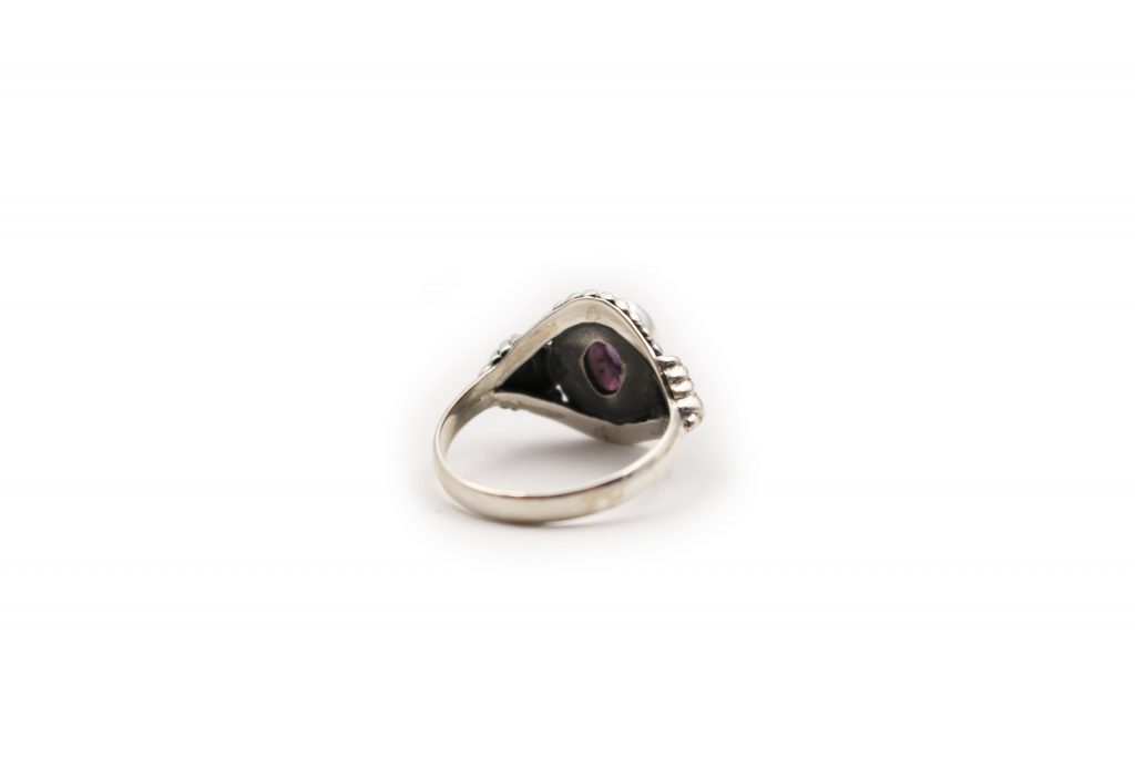 Amethyst Elliptic Sterling Silver Ring - Crystal Dreams