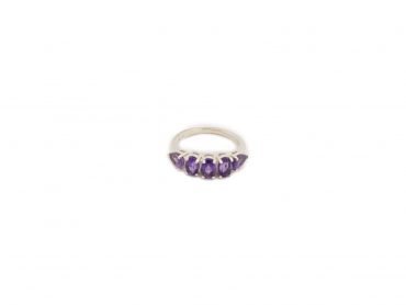 Amethyst squares Sterling Silver Ring - Crystal Dreams