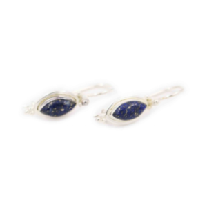Boucles d’oreilles “slim” de lapis lazuli en argent sterling