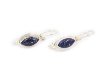 Slim Lapis Lazuli Sterling Silver Earrings - Crystal Dreams