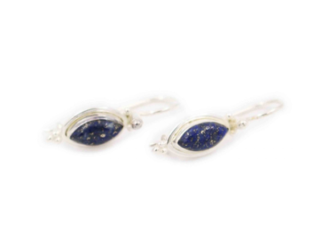 Slim Lapis Lazuli Sterling Silver Earrings
