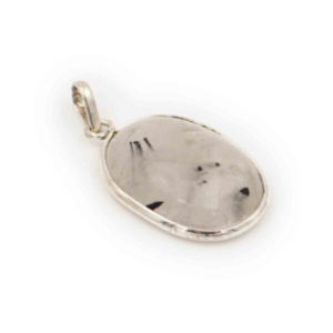 Tourmalinated Quartz “Cabochon” Sterling Silver Pendant