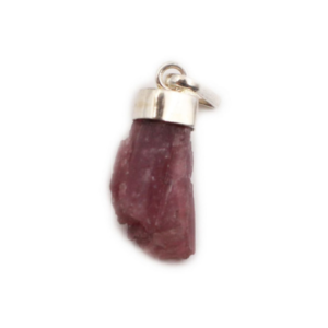 Pink Tourmaline ”Rough” Sterling Silver Pendant (S)