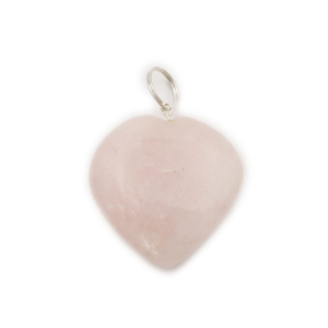 Coeur en pendentif en quartz rose