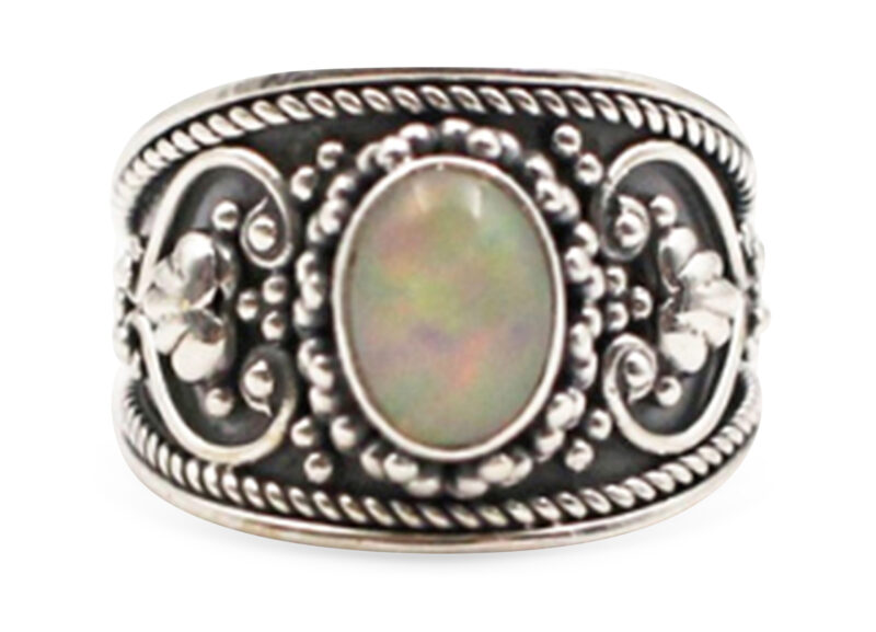 Opal Oval Ring In Sterling Silver - Crystal Dreams