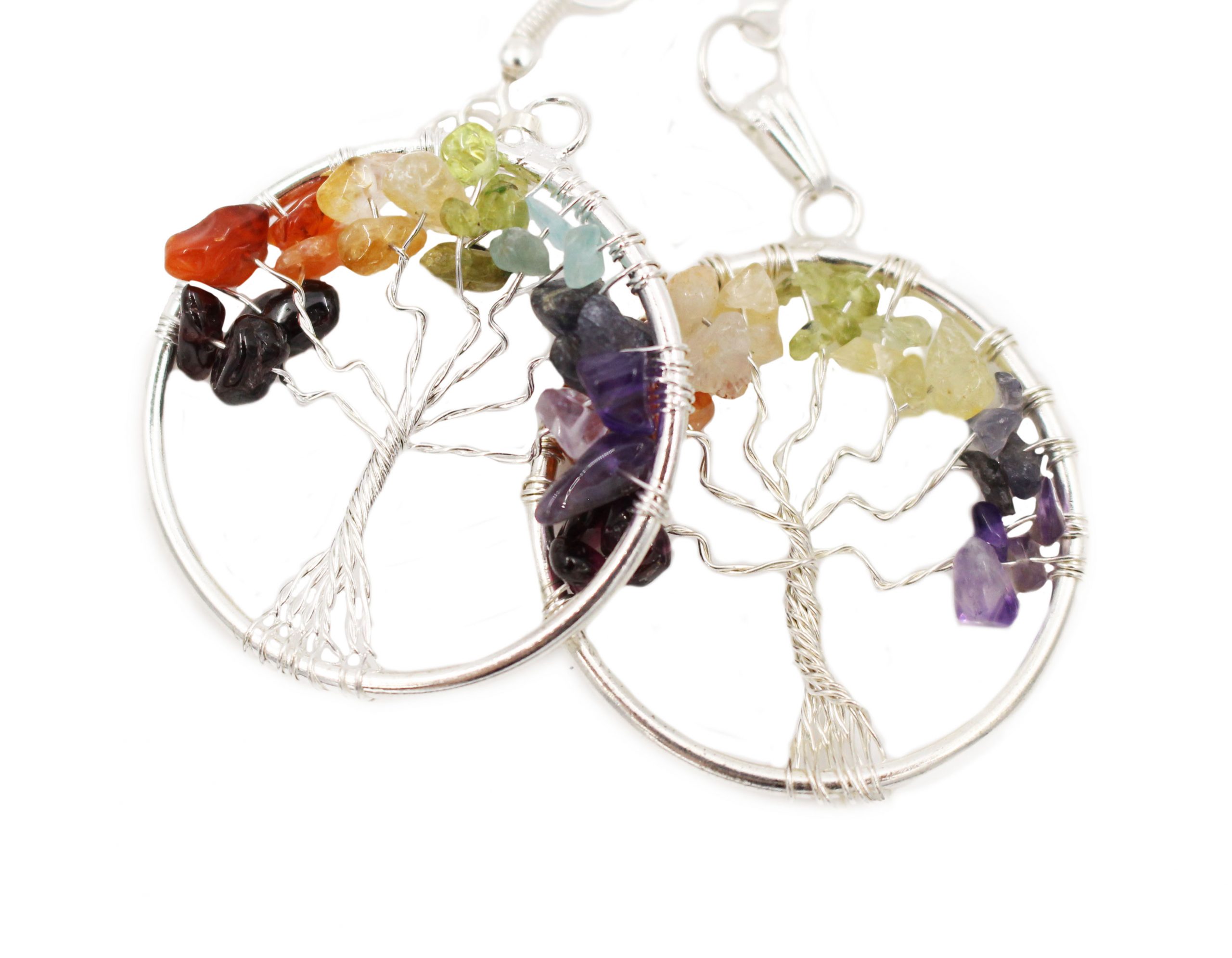7 Chakras Tree of Life Earrings - Crystal Dreams World