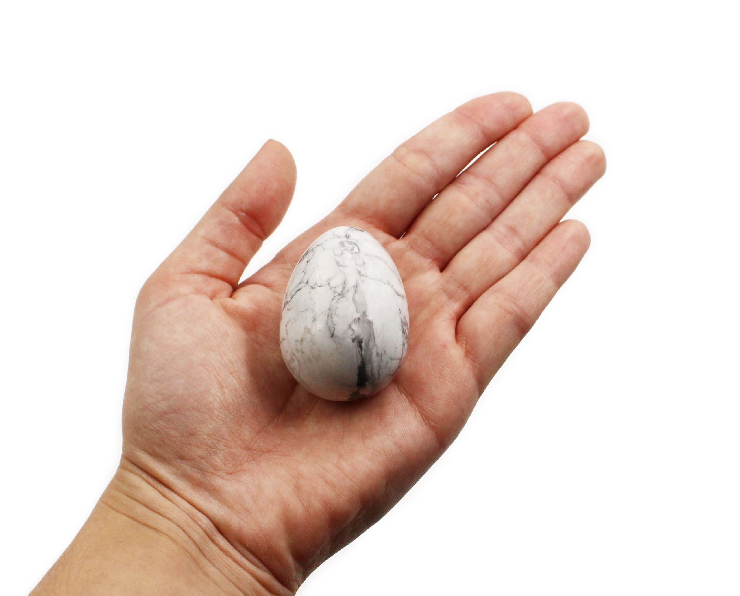 Howlite egg _oeuf 4.5cm (Hand) - Crystal Dreams