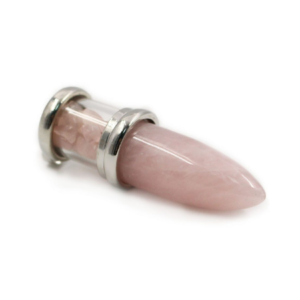 Pendentif “bullet” en quartz rose