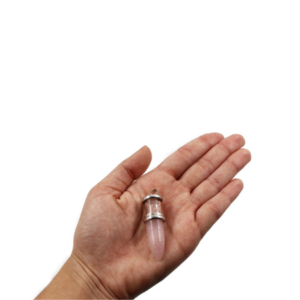 Pendentif “bullet” en quartz rose