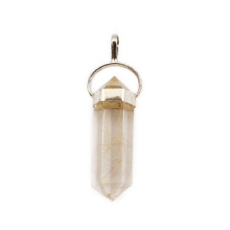 Rutilated Quartz "Double Point" Pendant Sterling Silver - Crystal Dreams