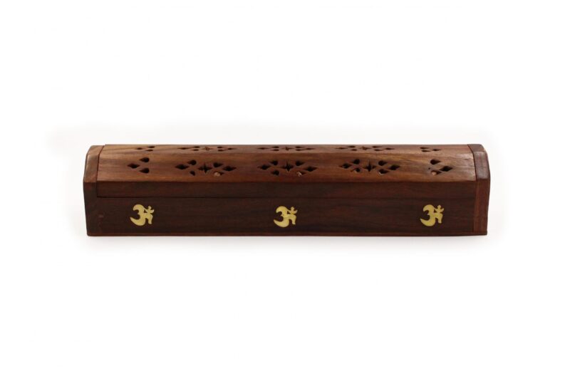 OM / Namaste Wood Incense Chest Holder - Crystal Dreams