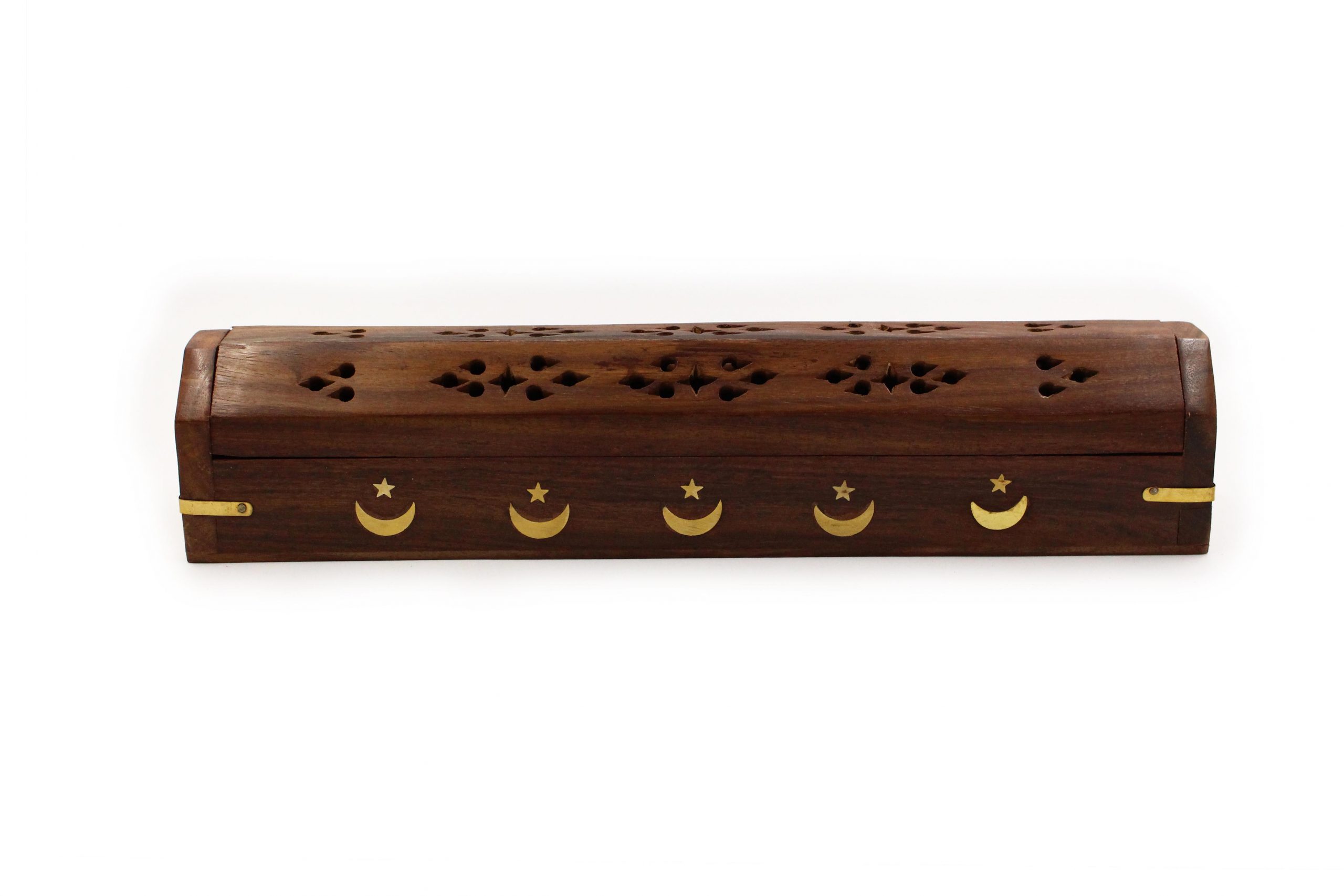 Small Moons and stars Wood Incense Chest Holder - Crystal Dreams