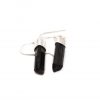 Black Tourmaline "Semi-Polished" Sterling Silver Earrings - Crystal Dreams