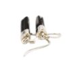 Black Tourmaline "Semi-Polished" Sterling Silver Earrings - Crystal Dreams