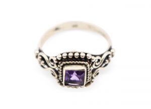 Amethyst “Square” Sterling Silver Ring