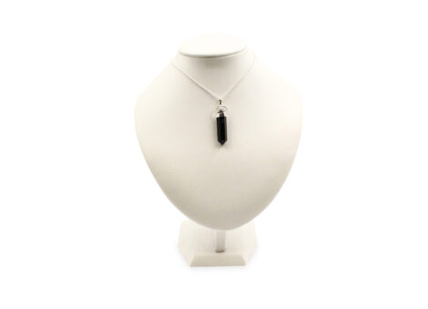 Black Tourmaline Pendant "Twin Point" Sterling Silver- Crystal Dreams