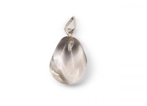 Pendentif “roulée” de quartz clair en argent sterling