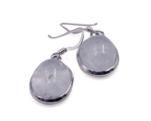 Aquamarine “Oval” Sterling Silver Earrings