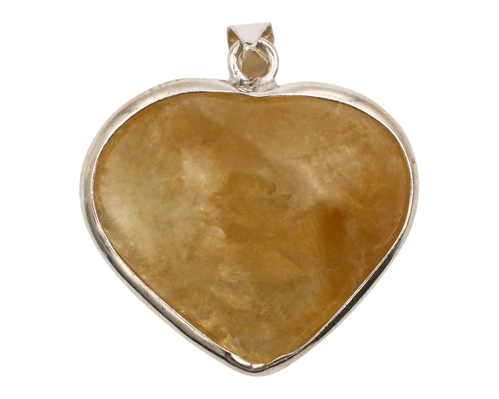 Citrine Heart Sterling Silver Pendant-Crystal Dreams