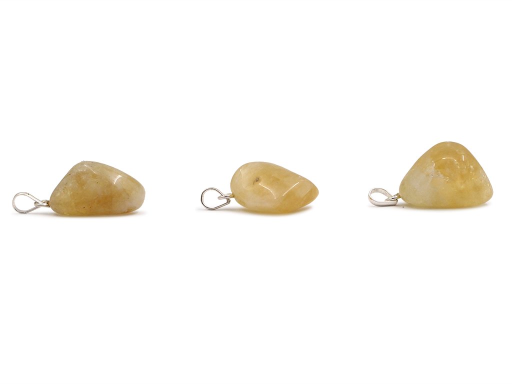 Citrine Tumbled Sterling Silver Pendant