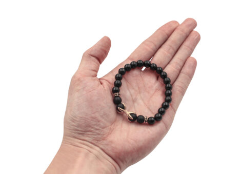 Black Agate Bracelet with Starfish Charm- Crystal Dreams