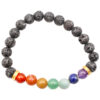 Lava Stone Chakra Bracelet 6mm, 8mm or 10mm - Crystal Dreams