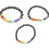 Lava Stone Chakra Bracelet 6mm, 8mm or 10mm - Crystal Dreams